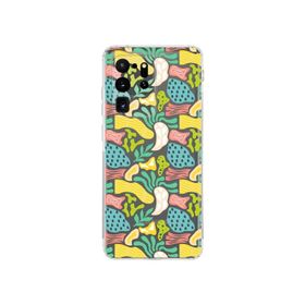 Printify Samsung Galaxy S20 Ultra Uyumlu Kamera Korumalı Kapak Memphis Desen Tasarımlı Şeffaf Cep Telefonu Kılıfı