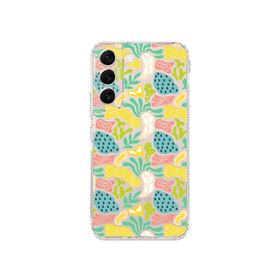 Printify Samsung Galaxy S21 Plus İle Uyumlu 1mm Kapak Memphis Desen Tasarımlı Şeffaf Silikon Cep Telefonu Kılıfı