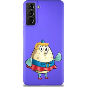 Printify Samsung Galaxy S21 Plus Soft Premier Kapak Bayan Puff Tasarımlı Silikon Cep Telefonu Kılıfı