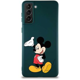 Printify Samsung Galaxy S21 Plus Soft Premier Kapak Mickey Mouse-C Tasarımlı Silikon Cep Telefonu Kılıfı