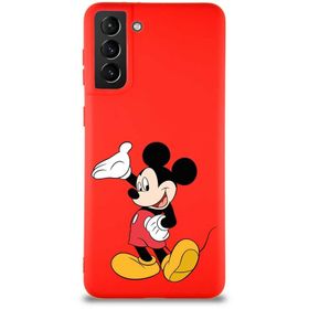 Printify Samsung Galaxy S21 Plus Soft Premier Kapak Mickey Mouse-C Tasarımlı Silikon Cep Telefonu Kılıfı