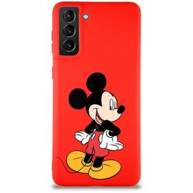 Printify Samsung Galaxy S21 Plus Soft Premier Kapak Mickey Mouse-D Tasarımlı Silikon Cep Telefonu Kılıfı