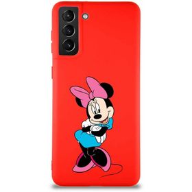 Printify Samsung Galaxy S21 Plus Soft Premier Kapak Minnie Mouse-D Tasarımlı Silikon Cep Telefonu Kılıfı