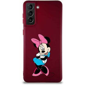 Printify Samsung Galaxy S21 Plus Soft Premier Kapak Minnie Mouse-D Tasarımlı Silikon Cep Telefonu Kılıfı