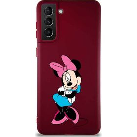 Printify Samsung Galaxy S21 Plus Soft Premier Kapak Minnie Mouse-D Tasarımlı Silikon Cep Telefonu Kılıfı