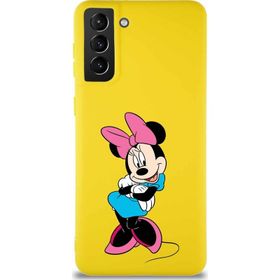 Printify Samsung Galaxy S21 Plus Soft Premier Kapak Minnie Mouse-D Tasarımlı Silikon Cep Telefonu Kılıfı