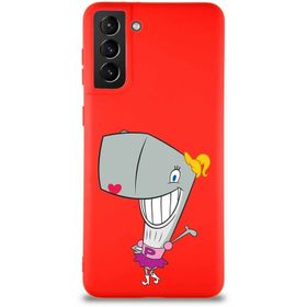 Printify Samsung Galaxy S21 Plus Soft Premier Kapak Pearl Yengeç Tasarımlı Silikon Cep Telefonu Kılıfı