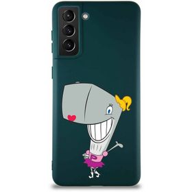 Printify Samsung Galaxy S21 Plus Soft Premier Kapak Pearl Yengeç Tasarımlı Silikon Cep Telefonu Kılıfı