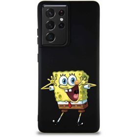 Printify Samsung Galaxy S21 Ultra Soft Premier Kapak Sünger Bob Tasarımlı Silikon Cep Telefonu Kılıfı