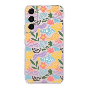 Printify Samsung Galaxy S22 İle Uyumlu 1mm Kapak Memphis Desen Tasarımlı Şeffaf Silikon Cep Telefonu Kılıfı