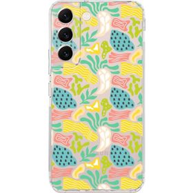 Printify Samsung Galaxy S22 İle Uyumlu 1mm Kapak Memphis Desen Tasarımlı Şeffaf Silikon Cep Telefonu Kılıfı