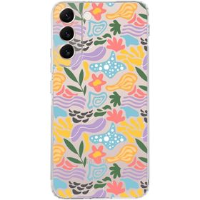 Printify Samsung Galaxy S22 Plus İle Uyumlu 1mm Kapak Memphis Desen Tasarımlı Şeffaf Silikon Cep Telefonu Kılıfı