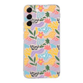Printify Samsung Galaxy S22 Plus İle Uyumlu 1mm Kapak Memphis Desen Tasarımlı Şeffaf Silikon Cep Telefonu Kılıfı