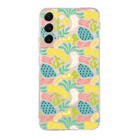 Printify Samsung Galaxy S22 Plus İle Uyumlu 1mm Kapak Memphis Desen Tasarımlı Şeffaf Silikon Cep Telefonu Kılıfı