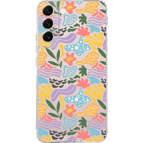 Printify Samsung Galaxy S22 Plus İle Uyumlu 1mm Kapak Memphis Desen Tasarımlı Şeffaf Silikon Cep Telefonu Kılıfı