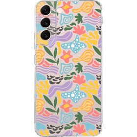 Printify Samsung Galaxy S22 Plus İle Uyumlu 1mm Kapak Memphis Desen Tasarımlı Şeffaf Silikon Cep Telefonu Kılıfı