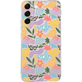 Printify Samsung Galaxy S22 Plus Uyumlu Kamera Korumalı Kapak Memphis Desen Tasarımlı Şeffaf Cep Telefonu Kılıfı