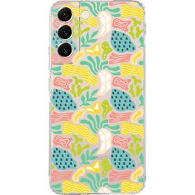 Printify Samsung Galaxy S22 Plus Uyumlu Kamera Korumalı Kapak Memphis Desen Tasarımlı Şeffaf Cep Telefonu Kılıfı