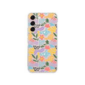 Printify Samsung Galaxy S22 Uyumlu Kamera Korumalı Kapak Memphis Desen Tasarımlı Şeffaf Cep Telefonu Kılıfı