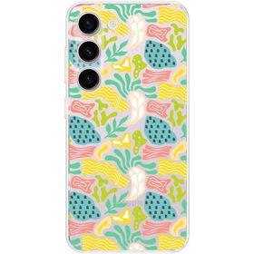 Printify Samsung Galaxy S23 İle Uyumlu 1mm Kapak Memphis Desen Tasarımlı Şeffaf Silikon Cep Telefonu Kılıfı