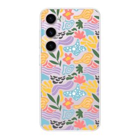 Printify Samsung Galaxy S23 Plus İle Uyumlu 1mm Kapak Memphis Desen Tasarımlı Şeffaf Silikon Cep Telefonu Kılıfı
