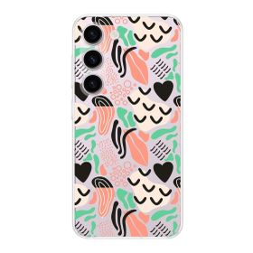 Printify Samsung Galaxy S23 Plus İle Uyumlu 1mm Kapak Memphis Desen Tasarımlı Şeffaf Silikon Cep Telefonu Kılıfı