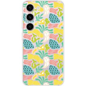Printify Samsung Galaxy S23 Plus İle Uyumlu 1mm Kapak Memphis Desen Tasarımlı Şeffaf Silikon Cep Telefonu Kılıfı