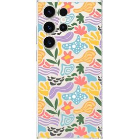 Printify Samsung Galaxy S23 Plus İle Uyumlu 1mm Kapak Memphis Desen Tasarımlı Şeffaf Silikon Cep Telefonu Kılıfı