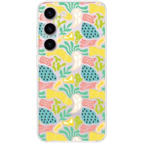 Printify Samsung Galaxy S23 Plus Uyumlu Kamera Korumalı Kapak Memphis Desen Tasarımlı Şeffaf Cep Telefonu Kılıfı