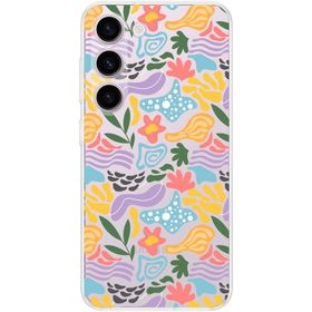 Printify Samsung Galaxy S23 Uyumlu Kamera Korumalı Kapak Memphis Desen Tasarımlı Şeffaf Cep Telefonu Kılıfı