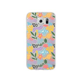 Printify Samsung Galaxy S6 İle Uyumlu 1mm Kapak Memphis Desen Tasarımlı Şeffaf Silikon Cep Telefonu Kılıfı