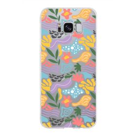 Printify Samsung Galaxy S8 İle Uyumlu 1mm Kapak Memphis Desen Tasarımlı Şeffaf Silikon Cep Telefonu Kılıfı