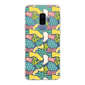 Printify Samsung Galaxy S9 İle Uyumlu 1mm Kapak Memphis Desen Tasarımlı Şeffaf Silikon Cep Telefonu Kılıfı