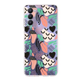 Printify Tecno Camon 18 P Uyumlu Kamera Korumalı Kapak Memphis Desen Tasarımlı Şeffaf Cep Telefonu Kılıfı