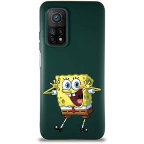PrintiFy Xiaomi Mi 10T Pro Soft Premier Kapak Sünger Bob Tasarımlı Silikon Cep Telefonu Kılıfı
