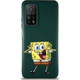 PrintiFy Xiaomi Mi 10T Pro Soft Premier Kapak Sünger Bob Tasarımlı Silikon Cep Telefonu Kılıfı