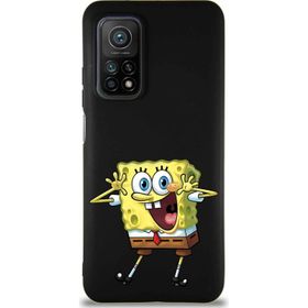 Printify Xiaomi Mi 10T Soft Premier Kapak Sünger Bob Tasarımlı Silikon Cep Telefonu Kılıfı