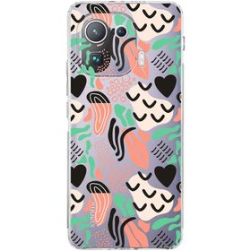 Printify Xiaomi Mi 11 Pro Uyumlu Kamera Korumalı Kapak Memphis Desen Tasarımlı Şeffaf Cep Telefonu Kılıfı