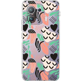 Printify Xiaomi Mi 11 Pro Uyumlu Kamera Korumalı Kapak Memphis Desen Tasarımlı Şeffaf Cep Telefonu Kılıfı