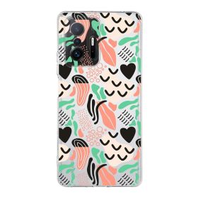 Printify Xiaomi Mi 11 T Uyumlu Kamera Korumalı Kapak Memphis Desen Tasarımlı Şeffaf Cep Telefonu Kılıfı