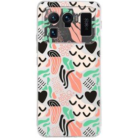 Printify Xiaomi Mi 11 Ultra Uyumlu Kamera Korumalı Kapak Memphis Desen Tasarımlı Şeffaf v