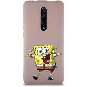 Printify Xiaomi Mi 9T Soft Premier Kapak Sünger Bob Tasarımlı Silikon Cep Telefonu Kılıfı