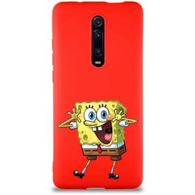 Printify Xiaomi Mi 9T Soft Premier Kapak Sünger Bob Tasarımlı Silikon Cep Telefonu Kılıfı
