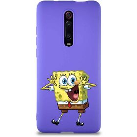 Printify Xiaomi Mi 9T Soft Premier Kapak Sünger Bob Tasarımlı Silikon Cep Telefonu Kılıfı