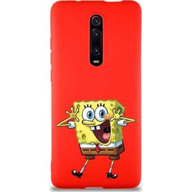 Printify Xiaomi Mi 9T Soft Premier Kapak Sünger Bob Tasarımlı Silikon Cep Telefonu Kılıfı