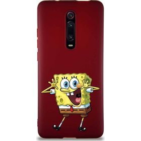 Printify Xiaomi Mi 9T Soft Premier Kapak Sünger Bob Tasarımlı Silikon Cep Telefonu Kılıfı