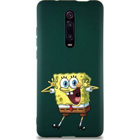 Printify Xiaomi Mi 9T Soft Premier Kapak Sünger Bob Tasarımlı Silikon Cep Telefonu Kılıfı