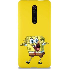 Printify Xiaomi Mi 9T Soft Premier Kapak Sünger Bob Tasarımlı Silikon Cep Telefonu Kılıfı