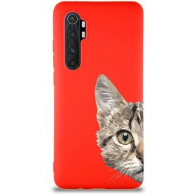 Printify Xiaomi Mi Note 10 Lite Soft Premier Kapak Catface Tasarımlı Silikon Cep Telefonu Kılıfı