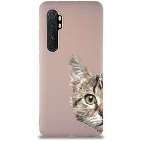Printify Xiaomi Mi Note 10 Lite Soft Premier Kapak Catface Tasarımlı Silikon Cep Telefonu Kılıfı
